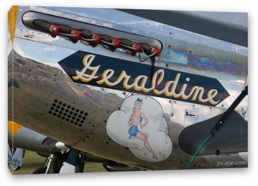 North American P-51D Mustang Geraldine Fine Art Canvas Print