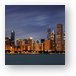 Chicago Skyline at Night Panoramic Wide Metal Print