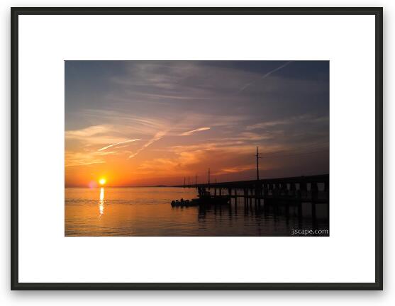 Seven Mile Bridge at sunset (view from Sunset Grille, Marathon) Framed Fine Art Print