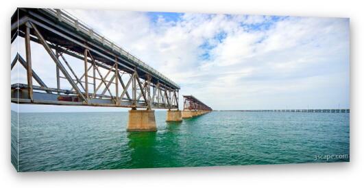Florida Overseas Railway bridge near Bahia Honda State Park Fine Art Canvas Print