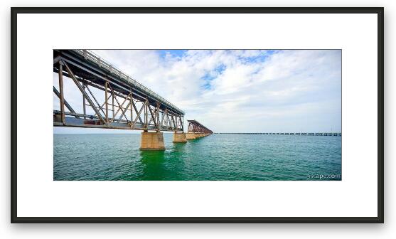 Florida Overseas Railway bridge near Bahia Honda State Park Framed Fine Art Print