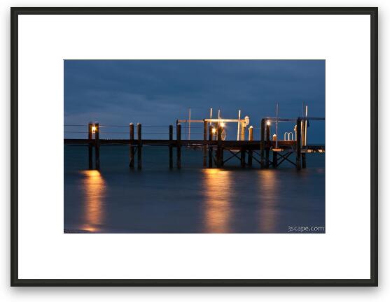 Night lights on the pier, Marathon Key Framed Fine Art Print