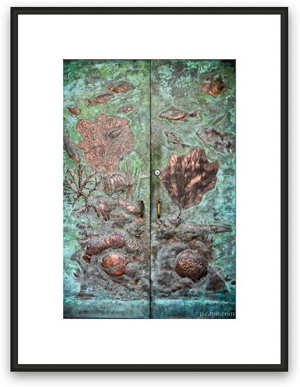 Interesting copper door at Crane Point  Framed Fine Art Print