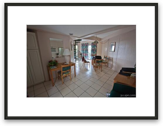 Interior of bungalo (condo) at Coco Plum Resort - Dining Room Framed Fine Art Print