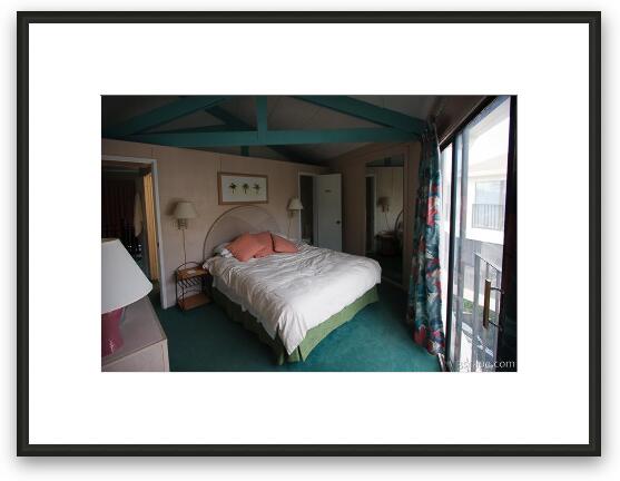 Interior of bungalo (condo) at Coco Plum Resort - Bedroom Framed Fine Art Print