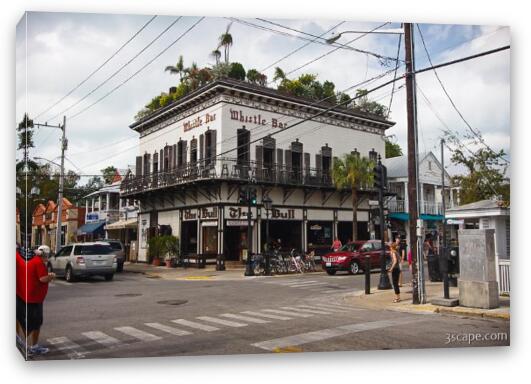 The Bull and Whistle Bar - Key West Fine Art Canvas Print