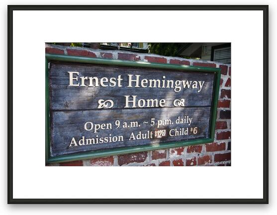 Ernest Hemingway Home Framed Fine Art Print