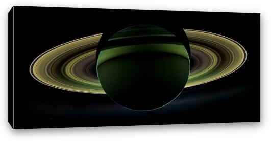 Saturns Glowing Rings Fine Art Canvas Print