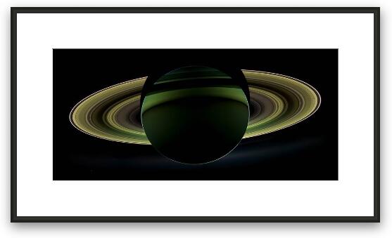 Saturns Glowing Rings Framed Fine Art Print