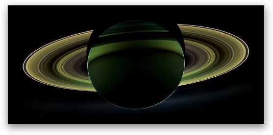 Saturns Glowing Rings Fine Art Metal Print