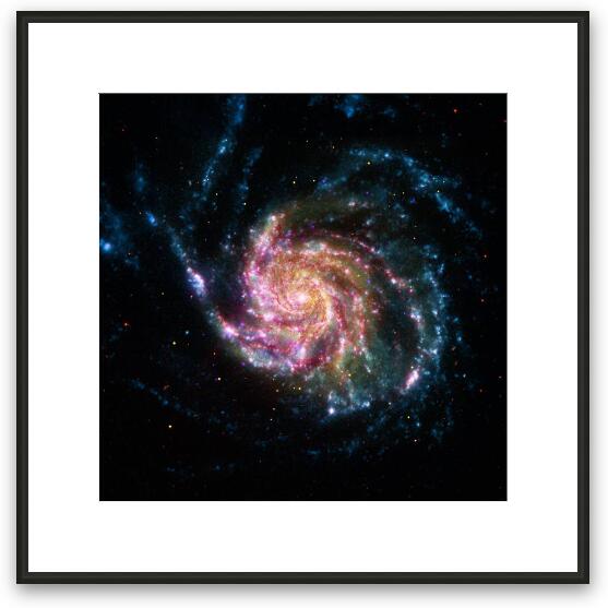 Pinwheel Galaxy Rainbow Framed Fine Art Print