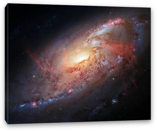 Hubble view of M 106 Fine Art Canvas Print