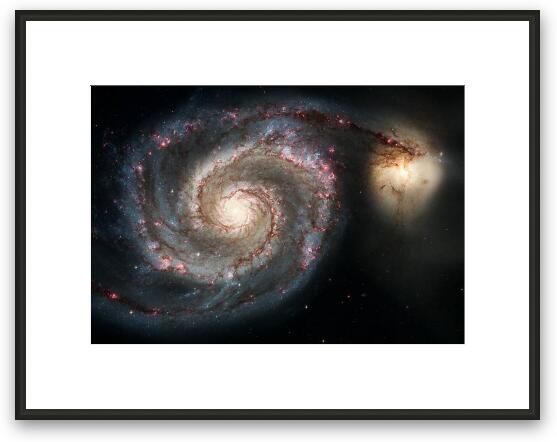 The Whirlpool Galaxy (M51) and Companion Framed Fine Art Print