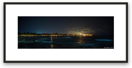 Barcelo Beach Resort at Night Framed Fine Art Print