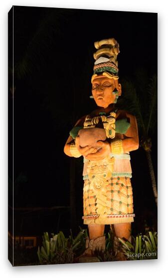 Mayan Statue Fine Art Canvas Print