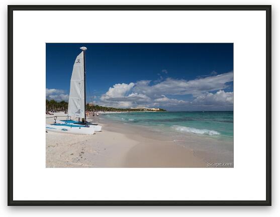 Catamaran on the Beach Framed Fine Art Print