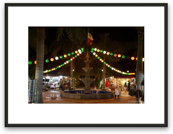 Fountain in Mexican Square Framed Fine Art Print