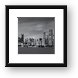 Chicago Skyline At Night Black And White Panoramic Framed Print