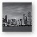 Chicago Skyline At Night Black And White Panoramic Metal Print