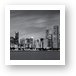 Chicago Skyline At Night Black And White Panoramic Art Print