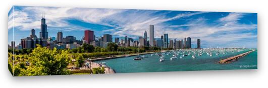 Chicago Skyline Daytime Panoramic Fine Art Canvas Print