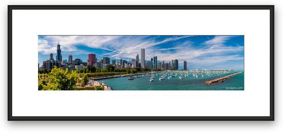 Chicago Skyline Daytime Panoramic Framed Fine Art Print