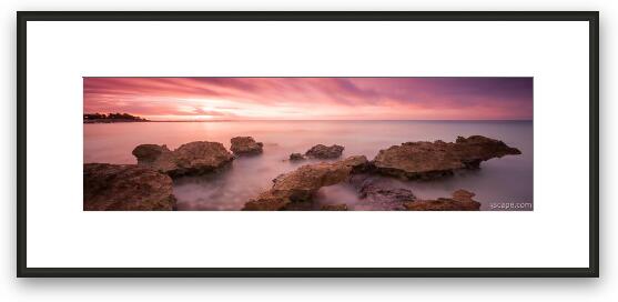 Mexico Beach Sunrise Panoramic Framed Fine Art Print
