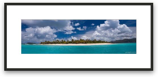 Sandy Cay Beach British Virgin Islands Panoramic Framed Fine Art Print