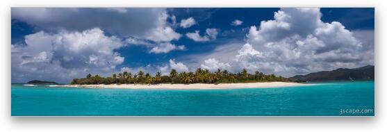 Sandy Cay Beach British Virgin Islands Panoramic Fine Art Metal Print