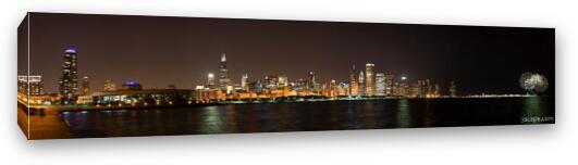 Beautiful Chicago Skyline with Fireworks (High Resolution) Fine Art Canvas Print