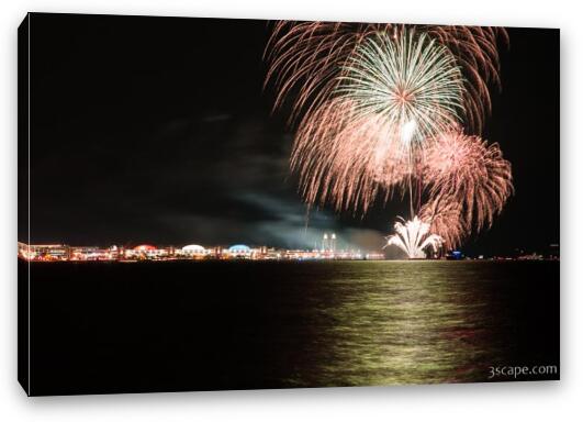 Navy Pier Fireworks Fine Art Canvas Print
