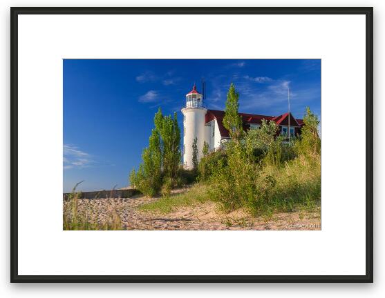 Point Betsie Lighthouse, near Crystallia, Michigan Framed Fine Art Print
