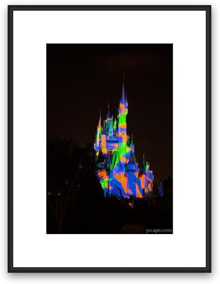 Cinderella Castle Light Show Framed Fine Art Print