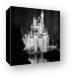 Cinderella's Castle Reflection Black and White Canvas Print