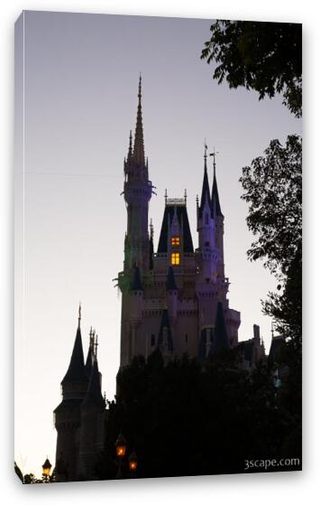 Cinderella's Castle at dusk Fine Art Canvas Print