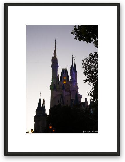 Cinderella's Castle at dusk Framed Fine Art Print