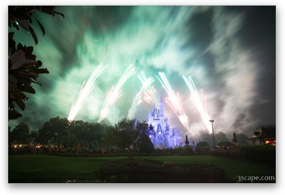 Disney Castle Fireworks and Light Show Fine Art Print