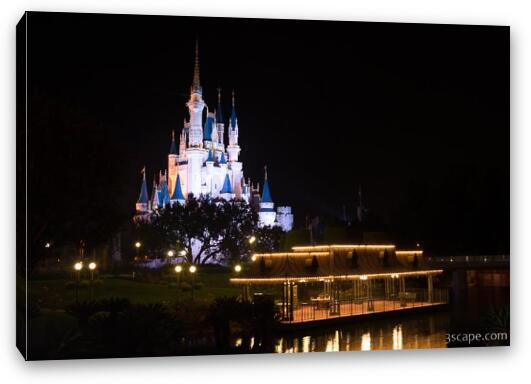 Cinderella's Castle at Night Fine Art Canvas Print