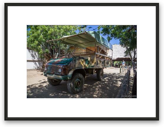 Ostrich Farm tour vehicle Framed Fine Art Print