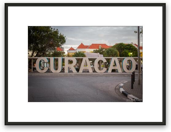 Curacao sign in Willemstad Framed Fine Art Print