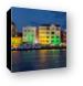 Willemstad Curacao at Night Panoramic Canvas Print