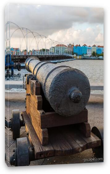 Old Cannon in Willemstad Fine Art Canvas Print