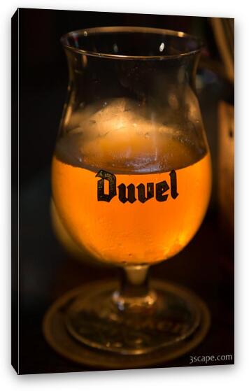 Cold Glass of Duvel Beer Fine Art Canvas Print