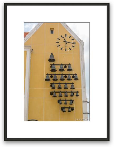 City Clock with Chiming Bells Framed Fine Art Print