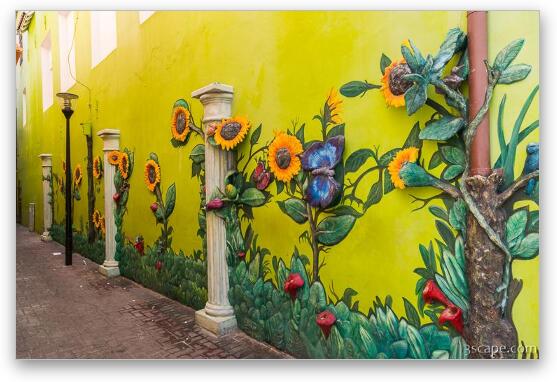 3D Art on Alley Wall Fine Art Print