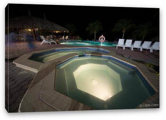 Sunscape Resort Pool at Night Fine Art Canvas Print