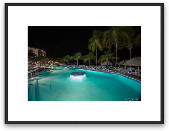 Sunscape Resort Pool at Night Framed Fine Art Print