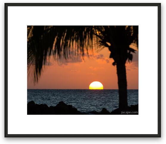 Sunset over Curacao Framed Fine Art Print