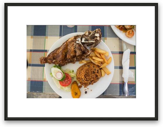 Tasty Lionfish at Sea Side Terrace Restaurant Framed Fine Art Print