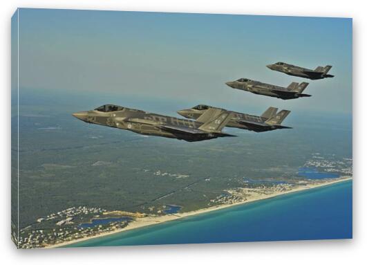 F-35 Lightning II Joint Strike Fighters Fine Art Canvas Print